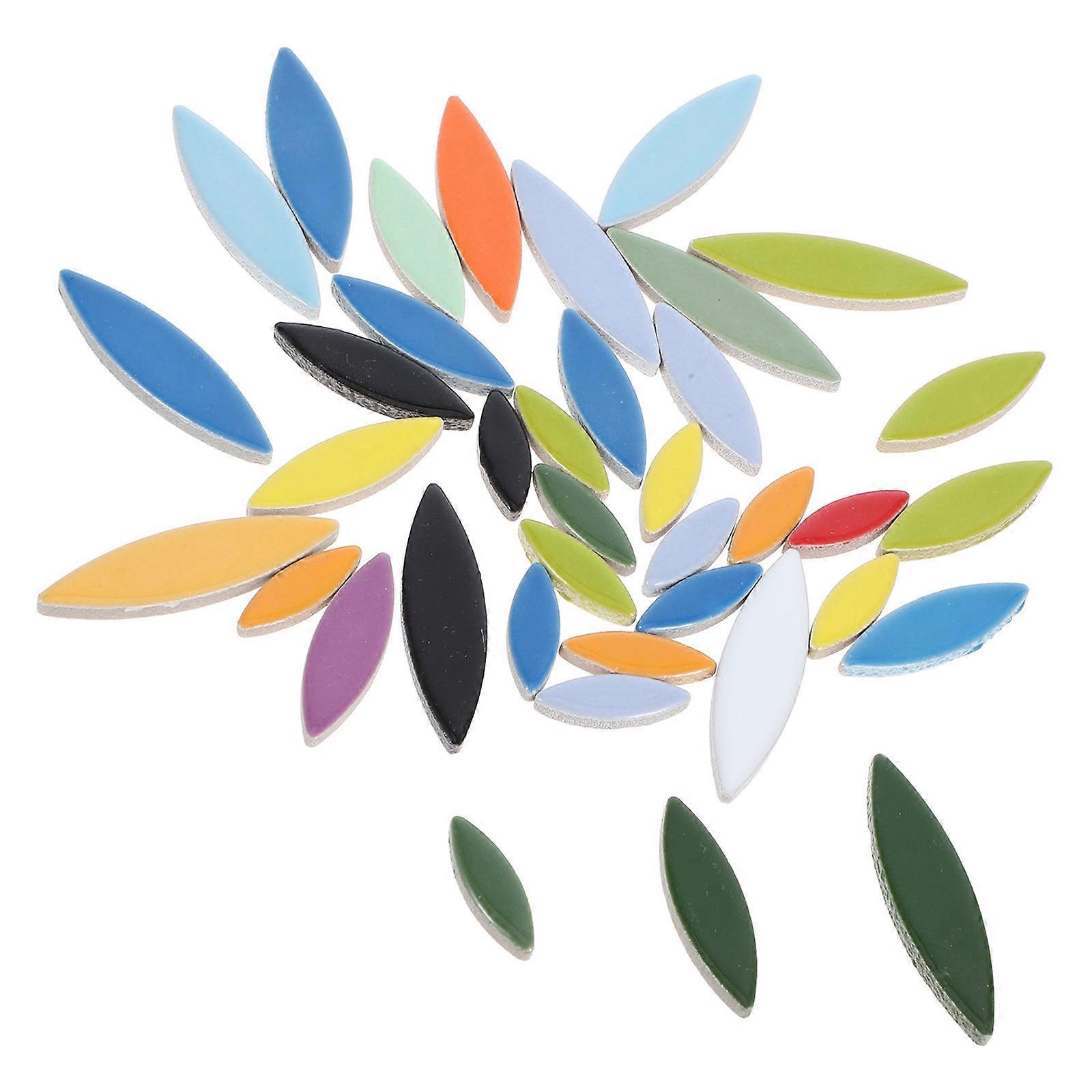 Diy Projects Ceramic Tiles Leaf Petal Shaped Multi-Colored 1Set