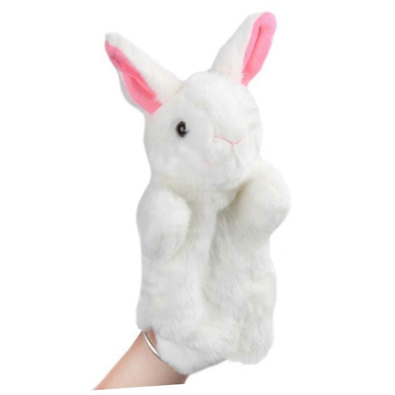 Stuffed Animal Hand Puppet: White Rabbit, Soft Plush, Storytelling Puppet For Role Play, For Parents