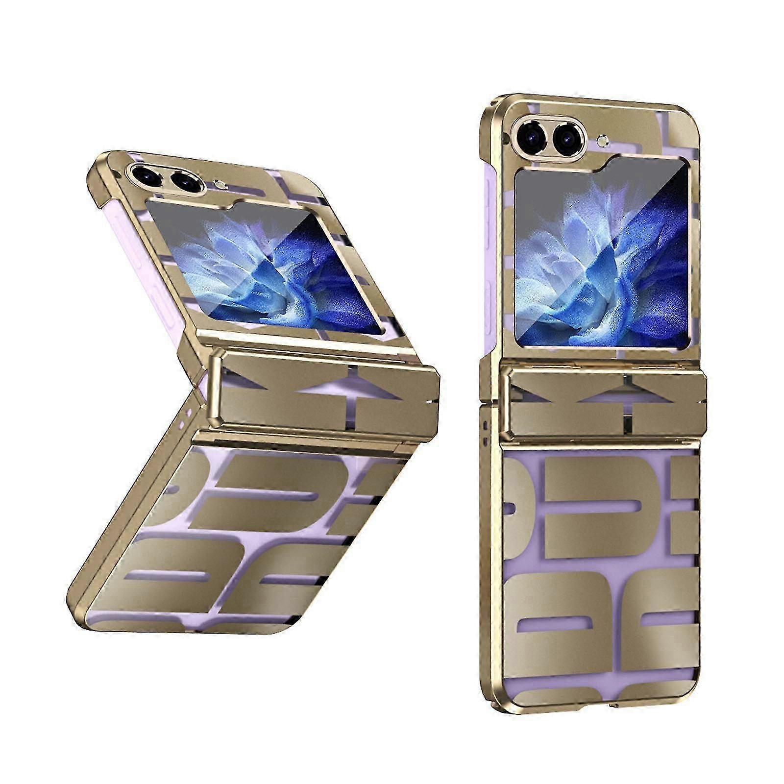 Case for Z Flip 5, Electroplated Alphabet Hinge protection Cover Case for Samsung Galaxy Flip 5 2023