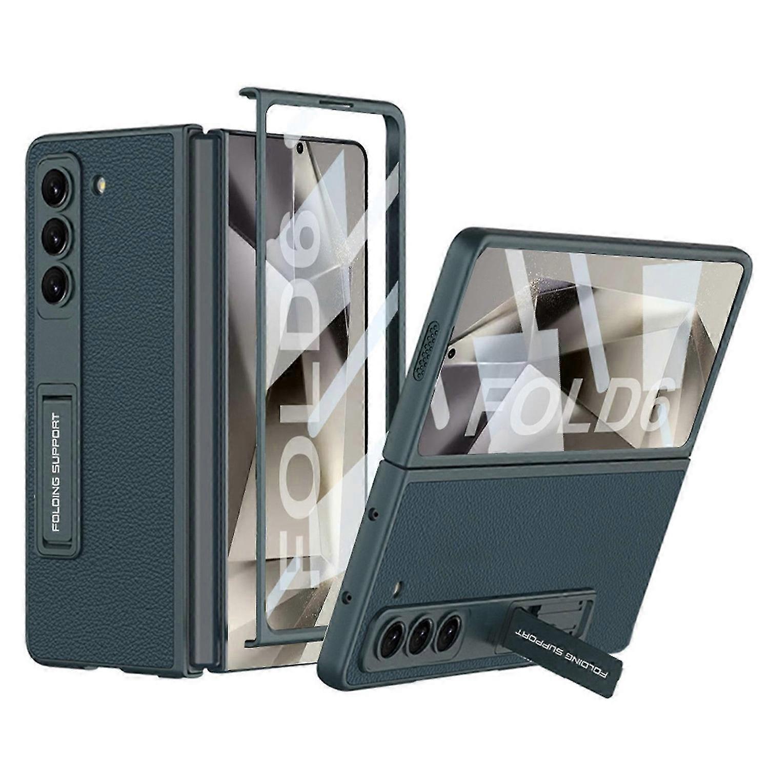 Case for Samsung Z Fold6, Built-in Screen Protector and Different Kickstand Angles, Anti-Scratches U