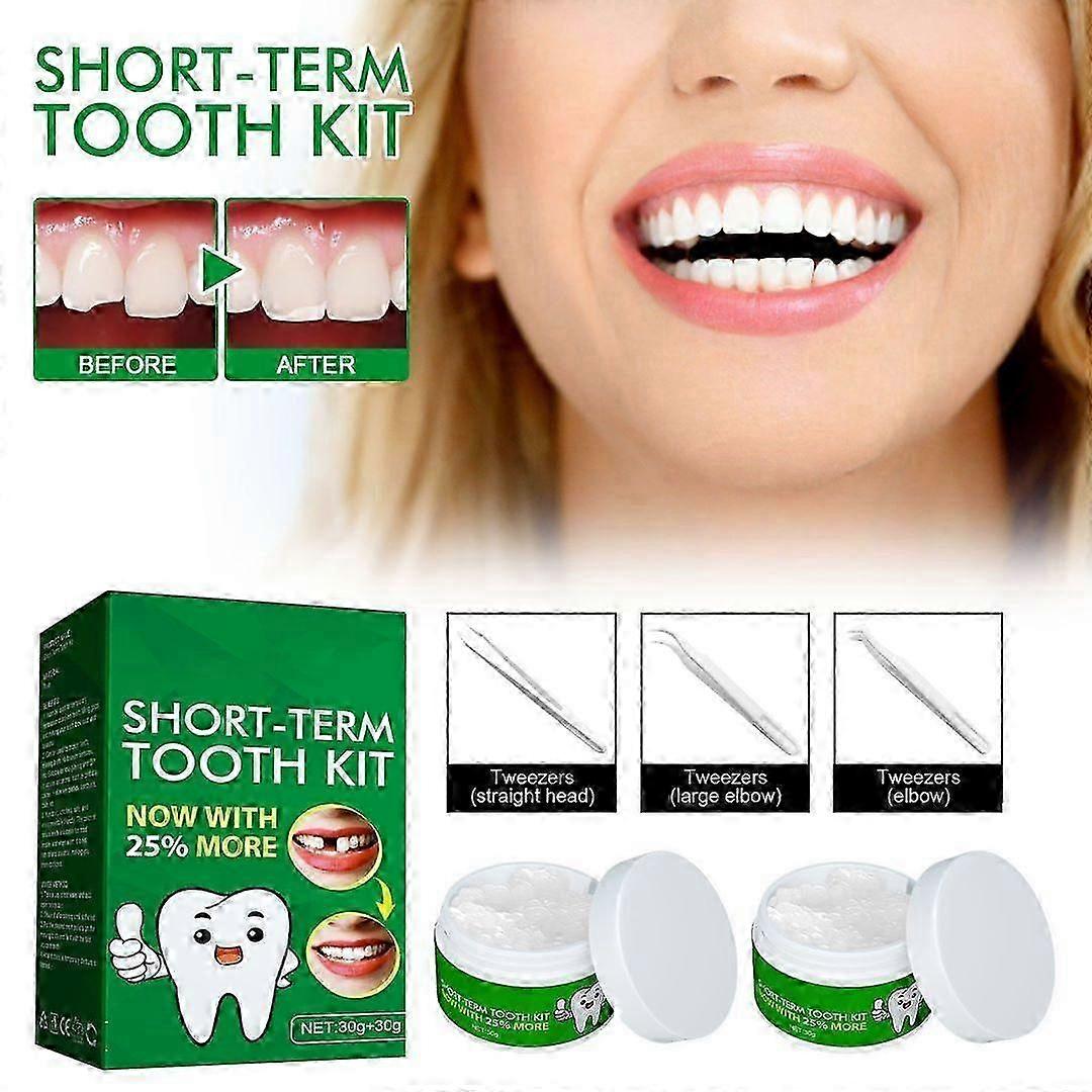 Short-Term Tooth Kit Now With 25% More, Plastic Teeth Glue Set Makeup Dentures Modified Temporary Filling Teeth Kit