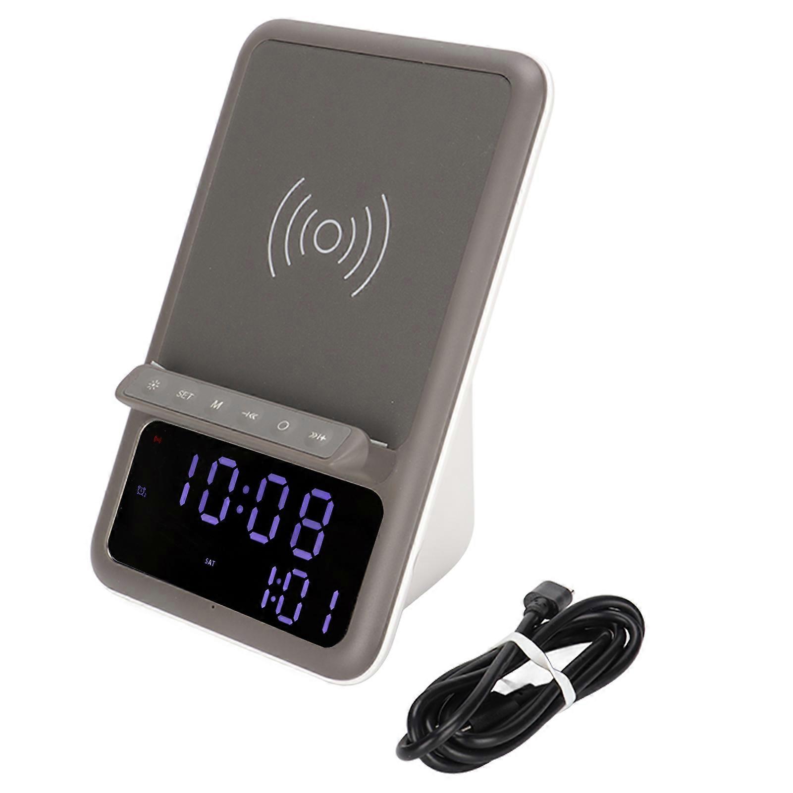 Alarm Charger Fast Multi Functional Bluetooth Speaker Clock with Wireless Charging Function for Mobile Phones