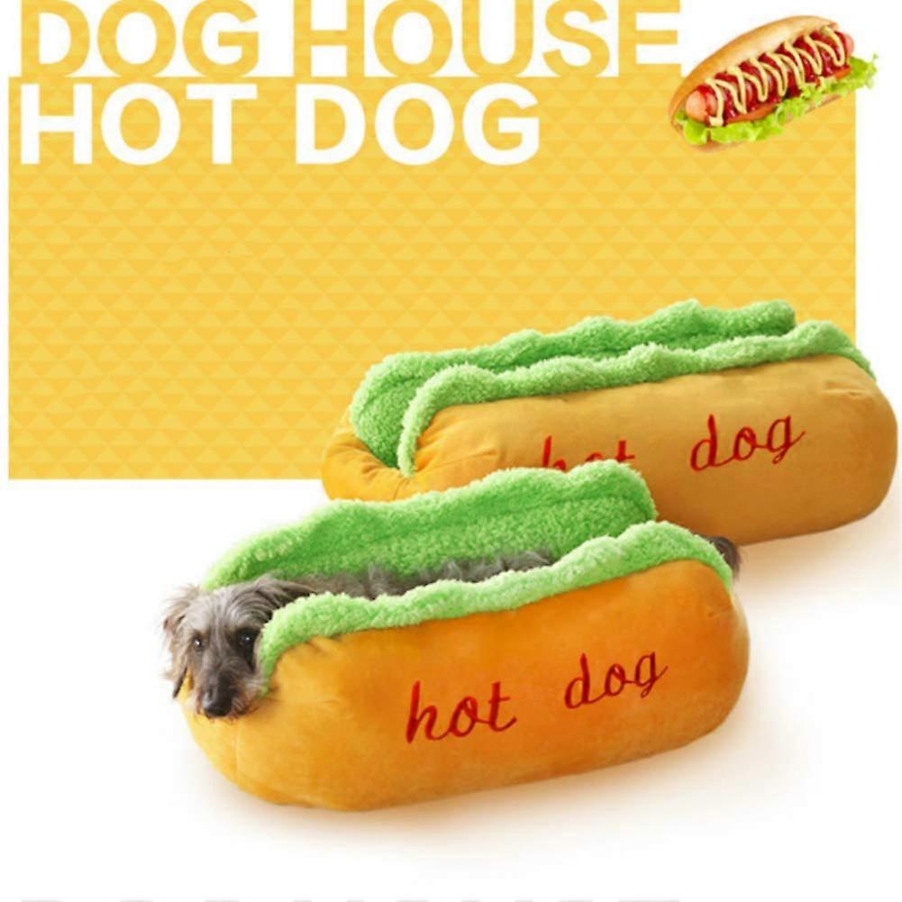 Hot Dog Shape Pet Sofa Soft Cute Dog Beds Cozy Puppy Cat Sleeping Pillow Kitten Warm Mat 60 cm x 50 cm x 23 cm