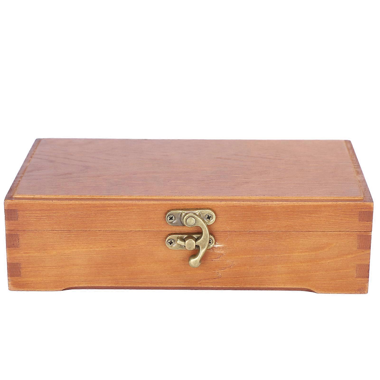 Wooden Box Antique Rectangle Children Stationery Case Desktop MultiFunction Storage