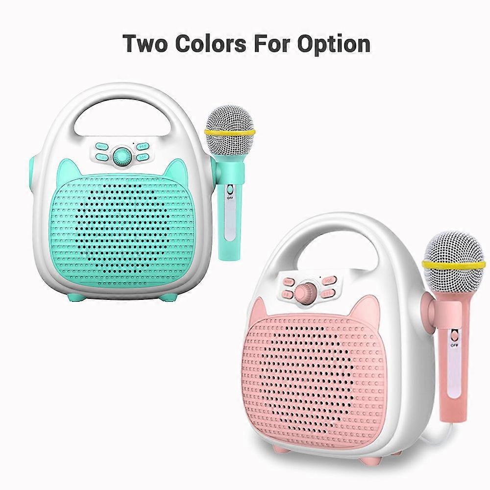 Machine Rechargeable Portable Karaoke Speaker with Microphone BT/Memory Card/USB Connectivity Lights for Boys Girls
