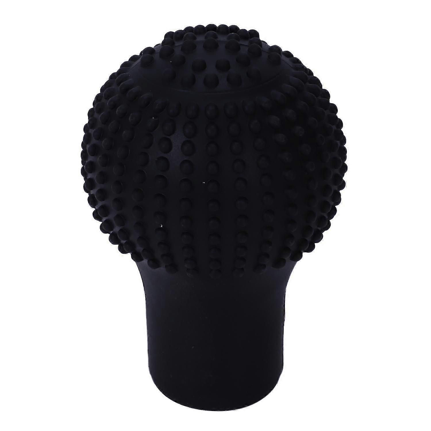 Round Black Silicone Nonslip Gear Shift Knob Cover for Car Vehicles - Universal Fit Lever Protector Accessory