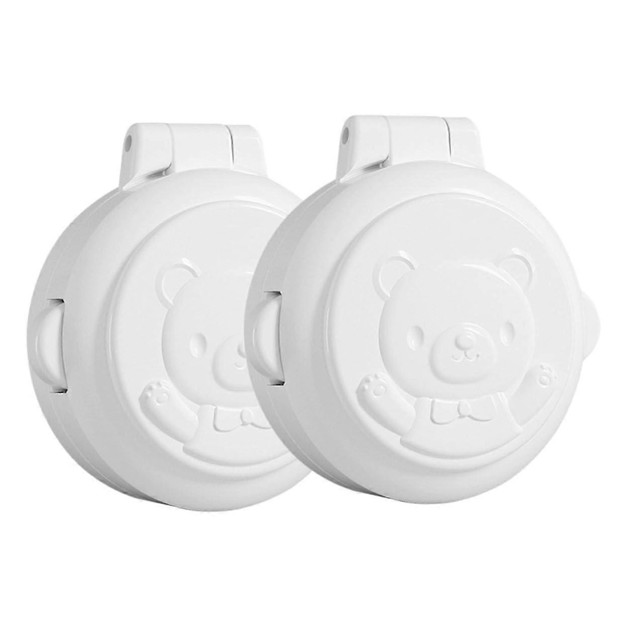 2 Pieces Electric Switch Protection Lock Wash Cover Protection Child Lock Button First Babyproof Machine Proofing Guard Button Switch Lock ABS White