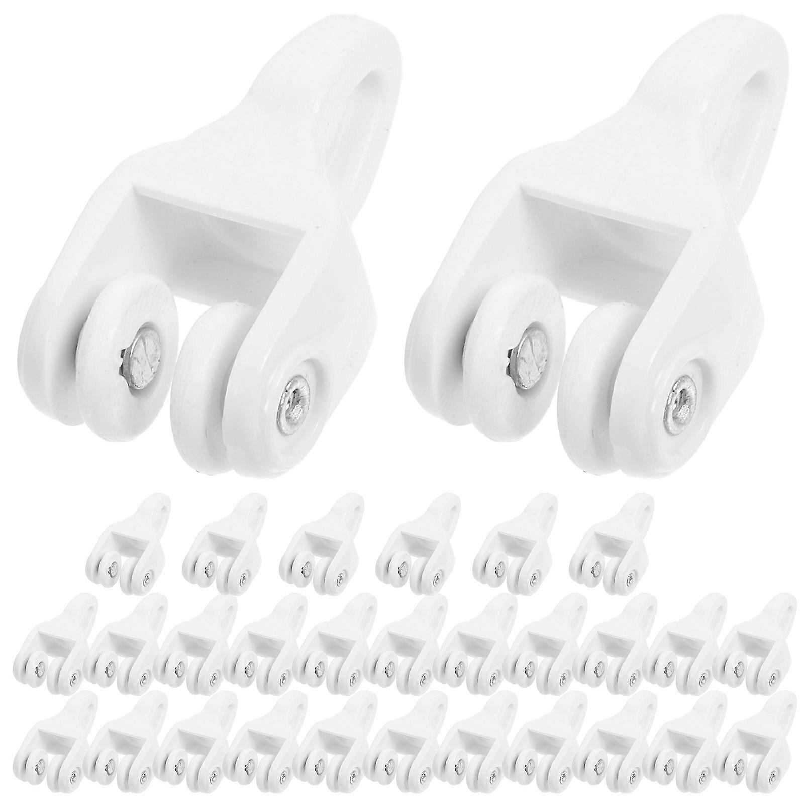Curtain Track Pulley Hooks Components Easy Installation Home Interior Designers 30Pcs