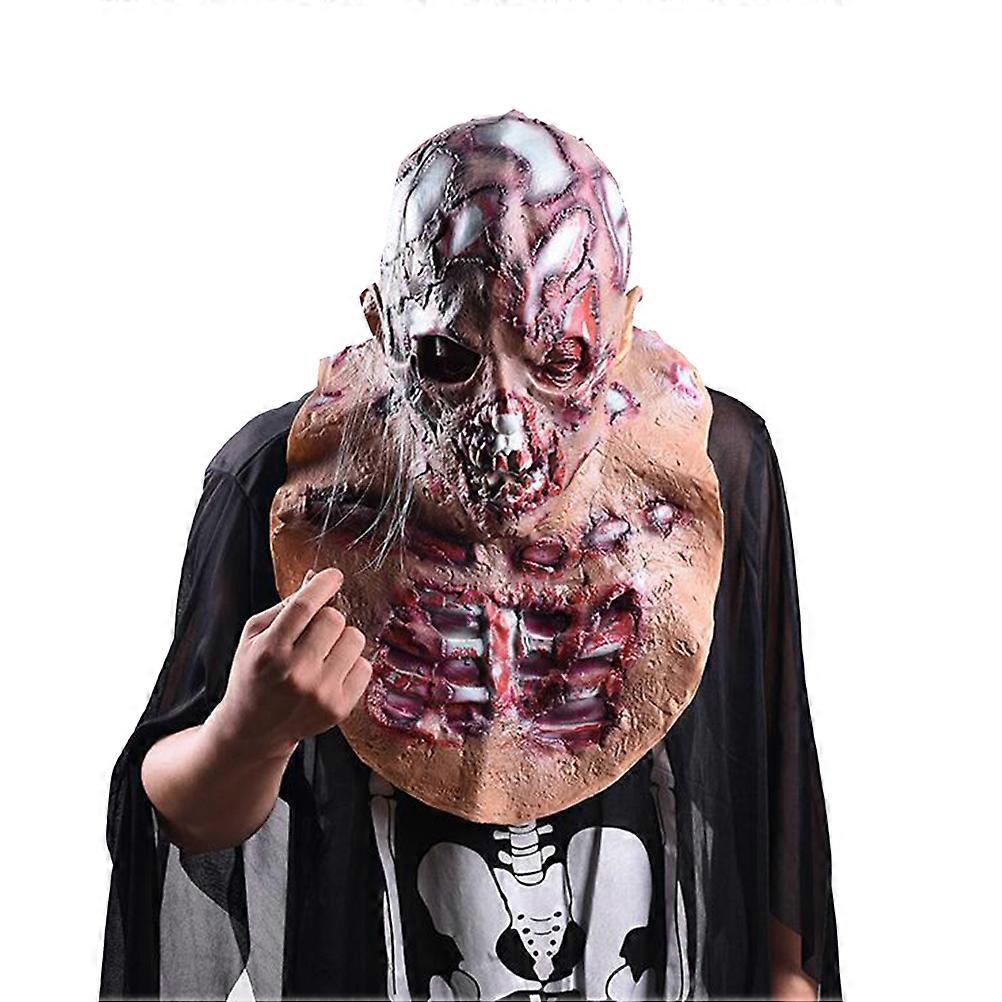 Halloween Horror Headgear Realistic Scary Mask for Masquerade Theater Prop Multi 55X30cm Latex Face Shape Cosplay 1Pack