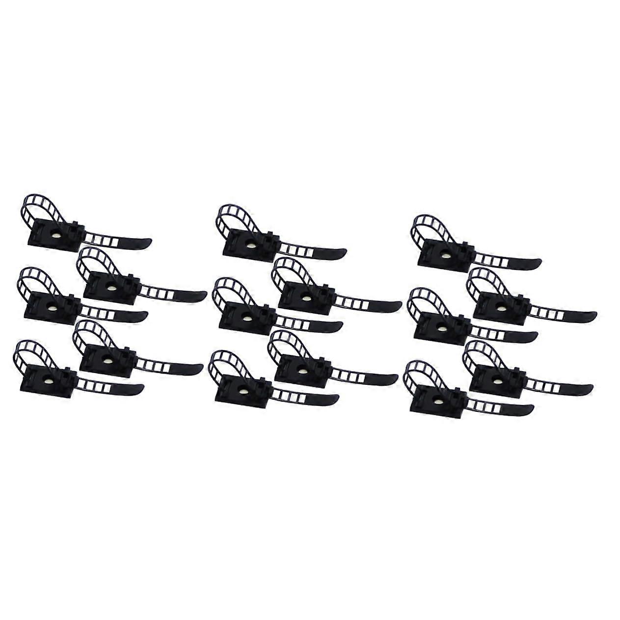 3-Pack Desk Cable Holders Self-Adhesive Adjustable Cable Clips Wire Organizer with Adhesive Pad 50 Pieces 9.3x2.1x1.2cm Black