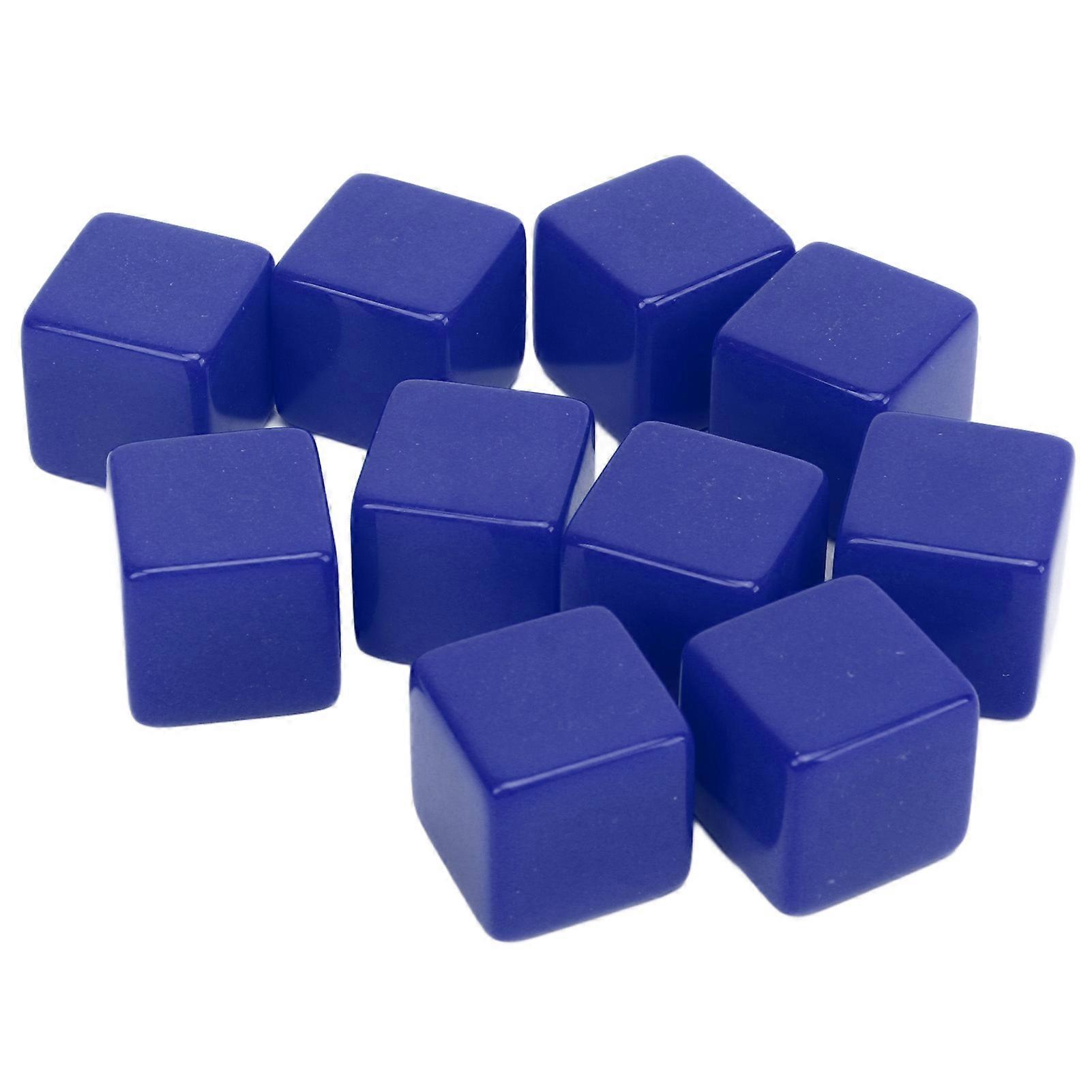 30 Pcs 16mm Dice Set Six Sided Blank Dice Write On Cubes Game for Math Teaching Education Blue 
