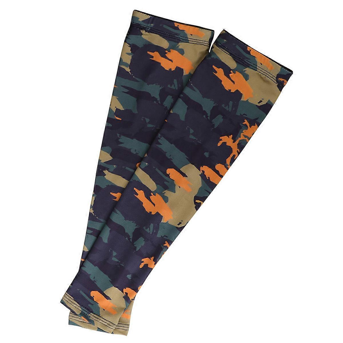 Camouflage Arm Sleeves Tactical Compression Sun UV Protection Red and Size Non-slip Breathable 1 Pair
