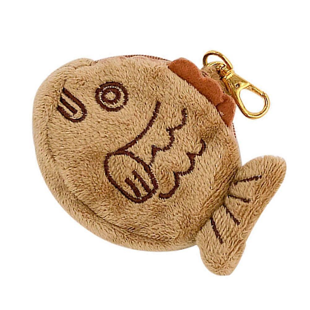 Fish Shaped Coin Purse Plush Small Wallet for Change Storage Lightweight Durable Wrist Pouch for Female Friends