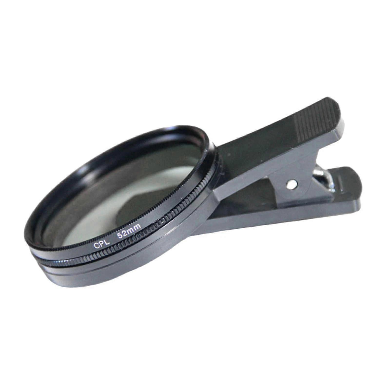 CPL Filter Clip-On 52mm Circular Polarizer For Mobile Phones, Universal Smartphone Lens