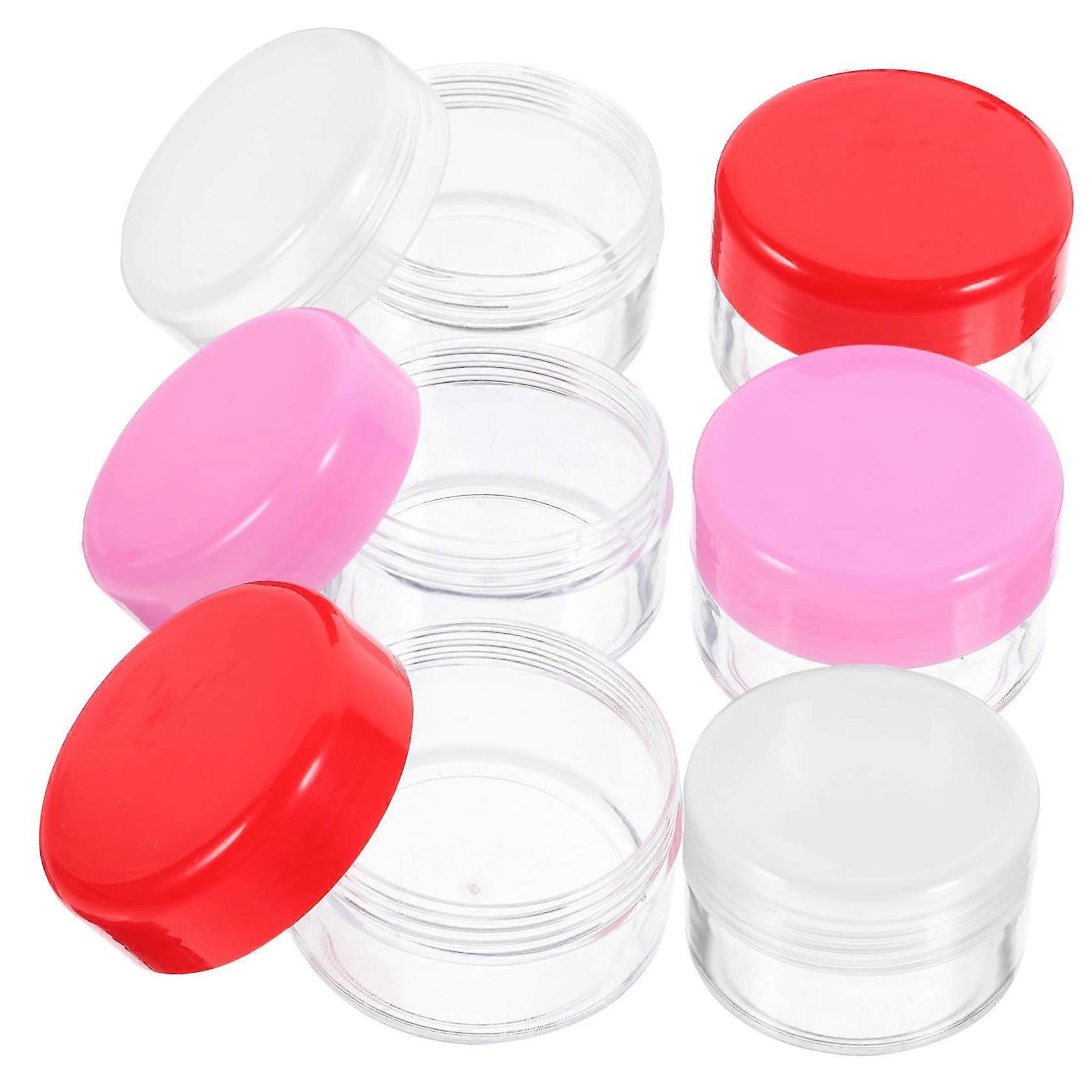 Small Cream Jars Pack of 6 - Plastic Storage Containers for Moisturizing Cream, Travel Candy, Empty Cream Jar, 2oz Size