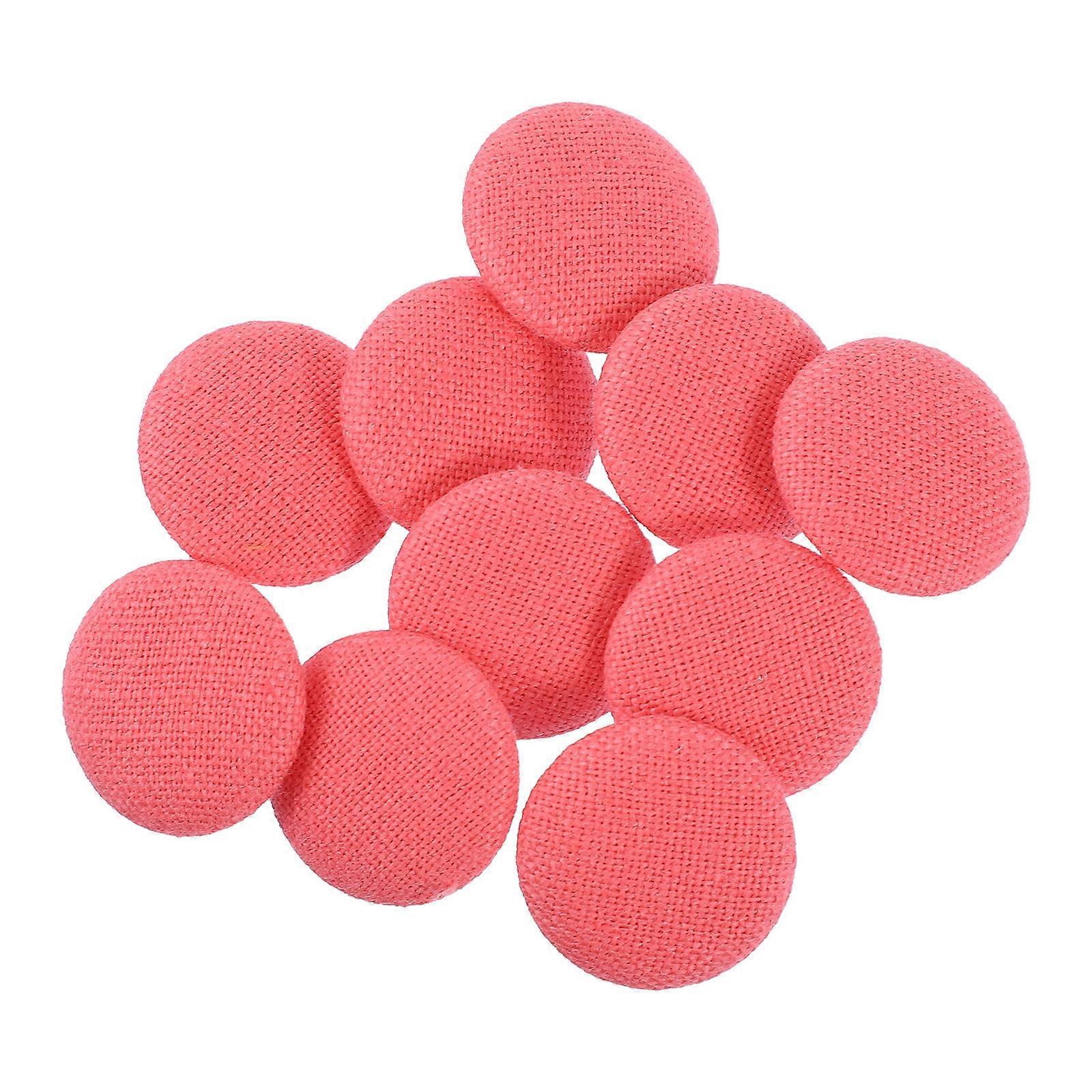 Linen Clothes Buttons Pink 2.2X2.2CM DIY Sewing Replacement For Handicraft Enthusiasts 10Pcs