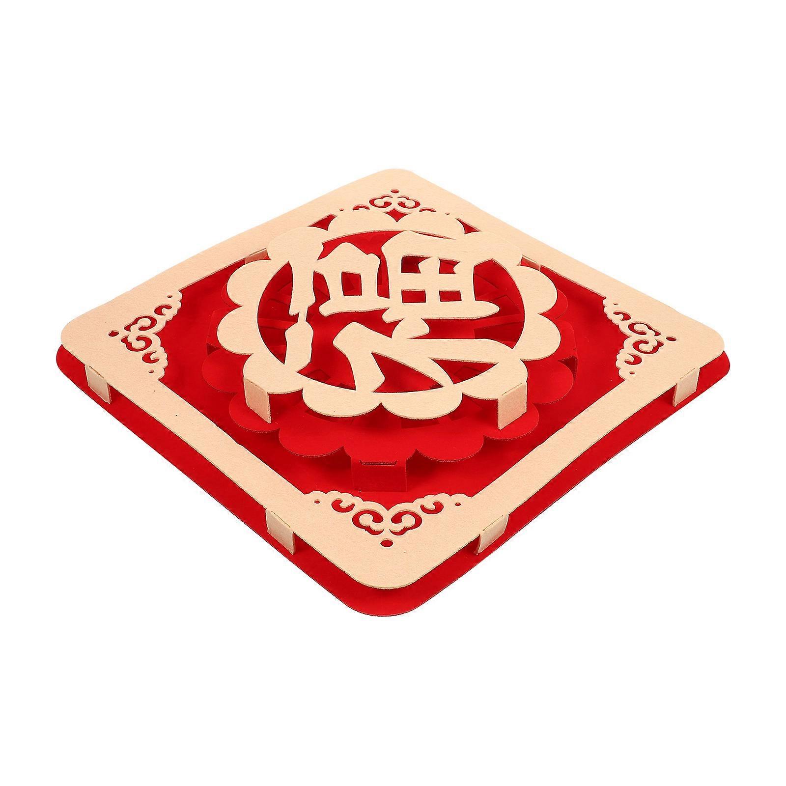 Fu Character Ornaments Festive Decor Business Owners Spring Festival Enhancement Felt Material 1Set