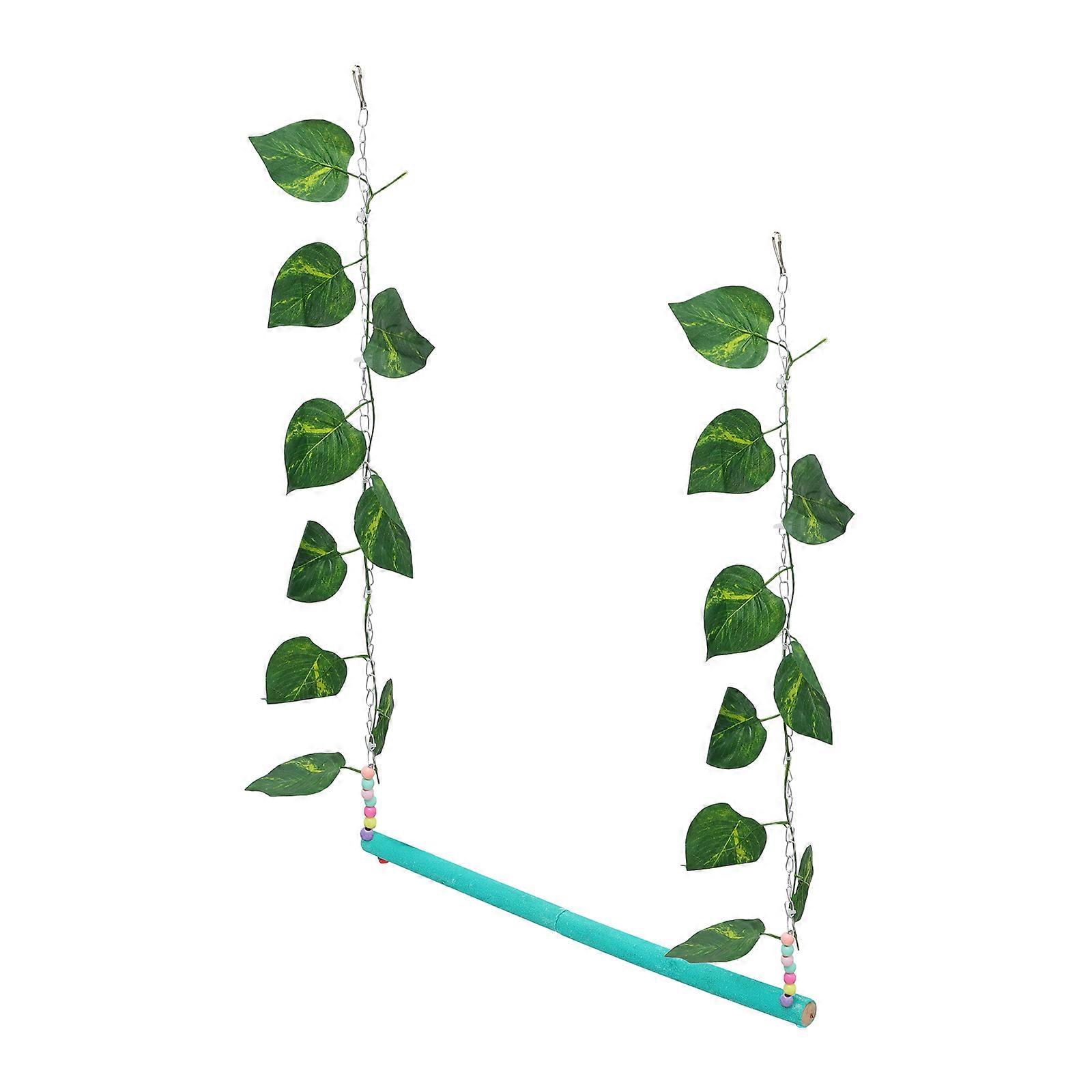 Parrot Swing Chicken Wood Hammock Entertainment Exercise Resting For Birds 60X2.5X75CM Green 1Pack