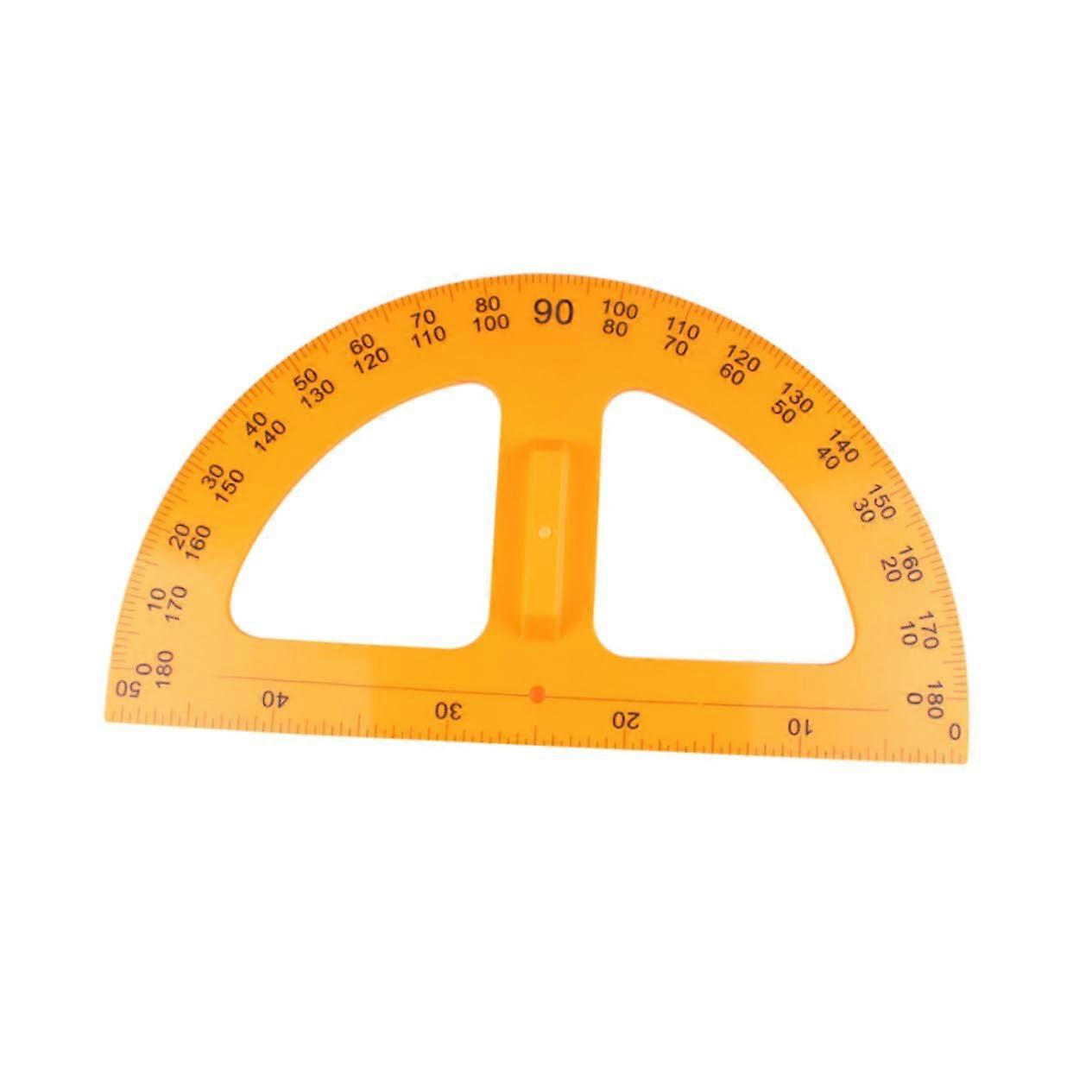 Protractor Yellow Geometry Ruler Portable for School Supplies, Teaching Equipment, and Student Gadgets