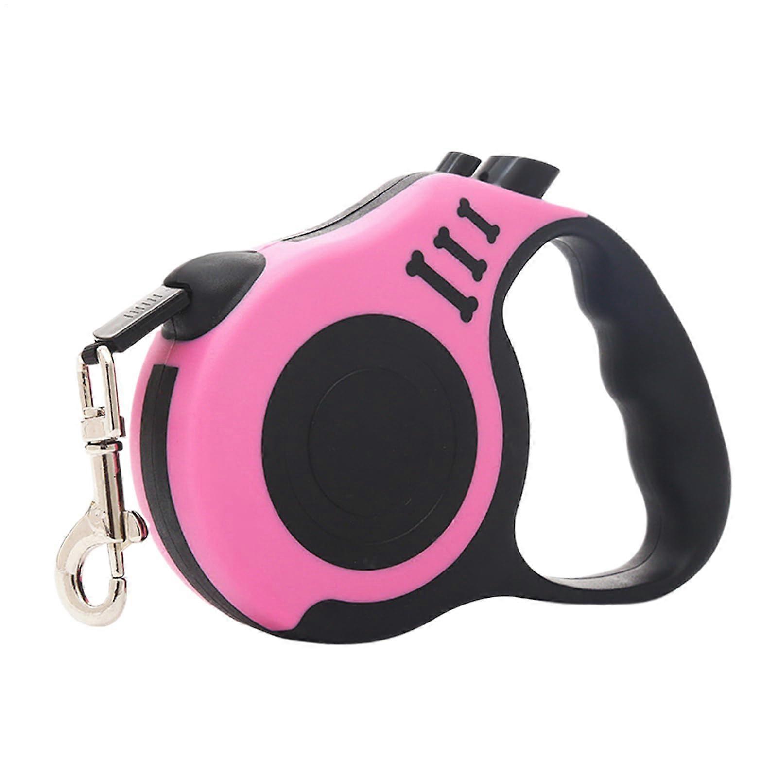 Retractable Dog Leash, Automatic Pet Walking Leash, 16ft Adjustable Nylon with Ergonomic Handle for Hiking and Camping, Rose Color