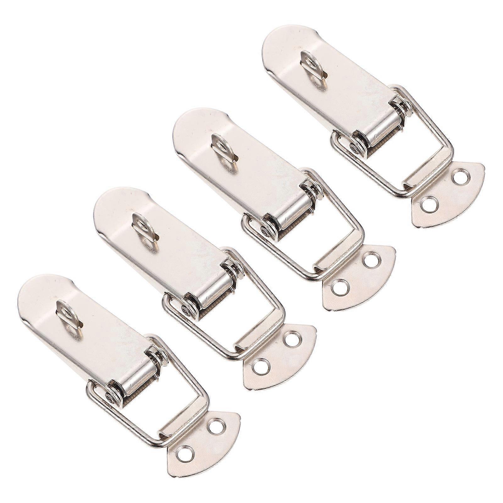 DIY مربع مشبك مزلاج الأجهزة التبعي المعدني للحرفيين 4 قطع فضي 9X3.5X1.5 سم