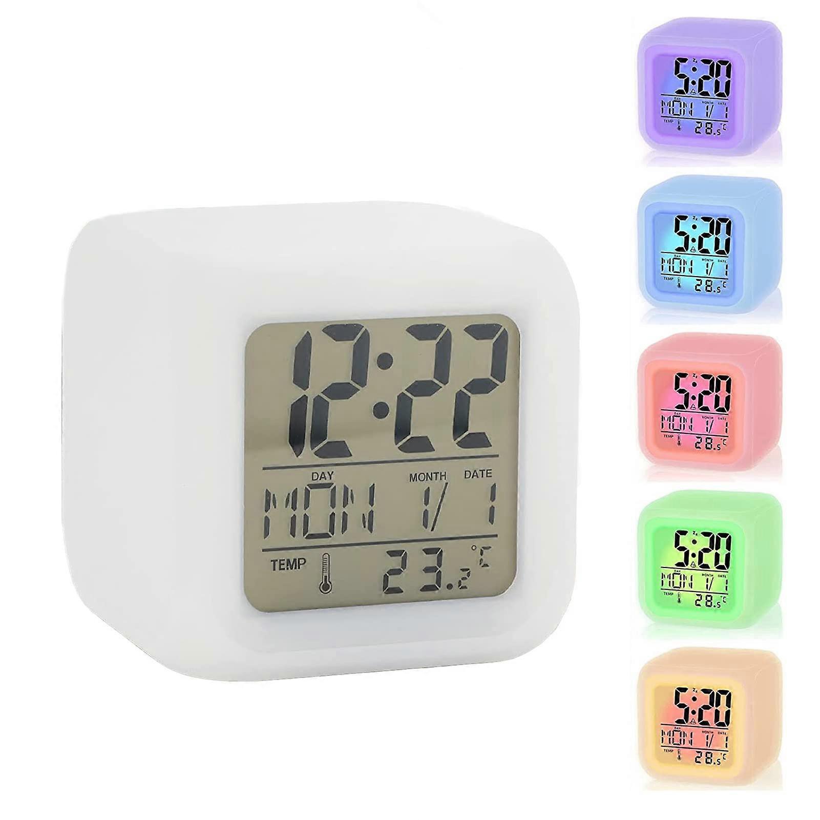 Led alarm clock bedside table 7 colors display digital clock kids alarm clock with snooze function n p