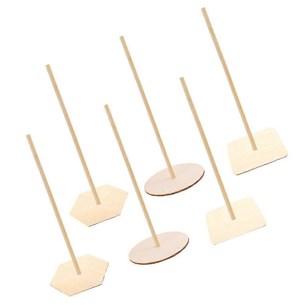 Wooden Doughnut Display Stand for Storage Ivory Color Lightweight and 6 Pieces