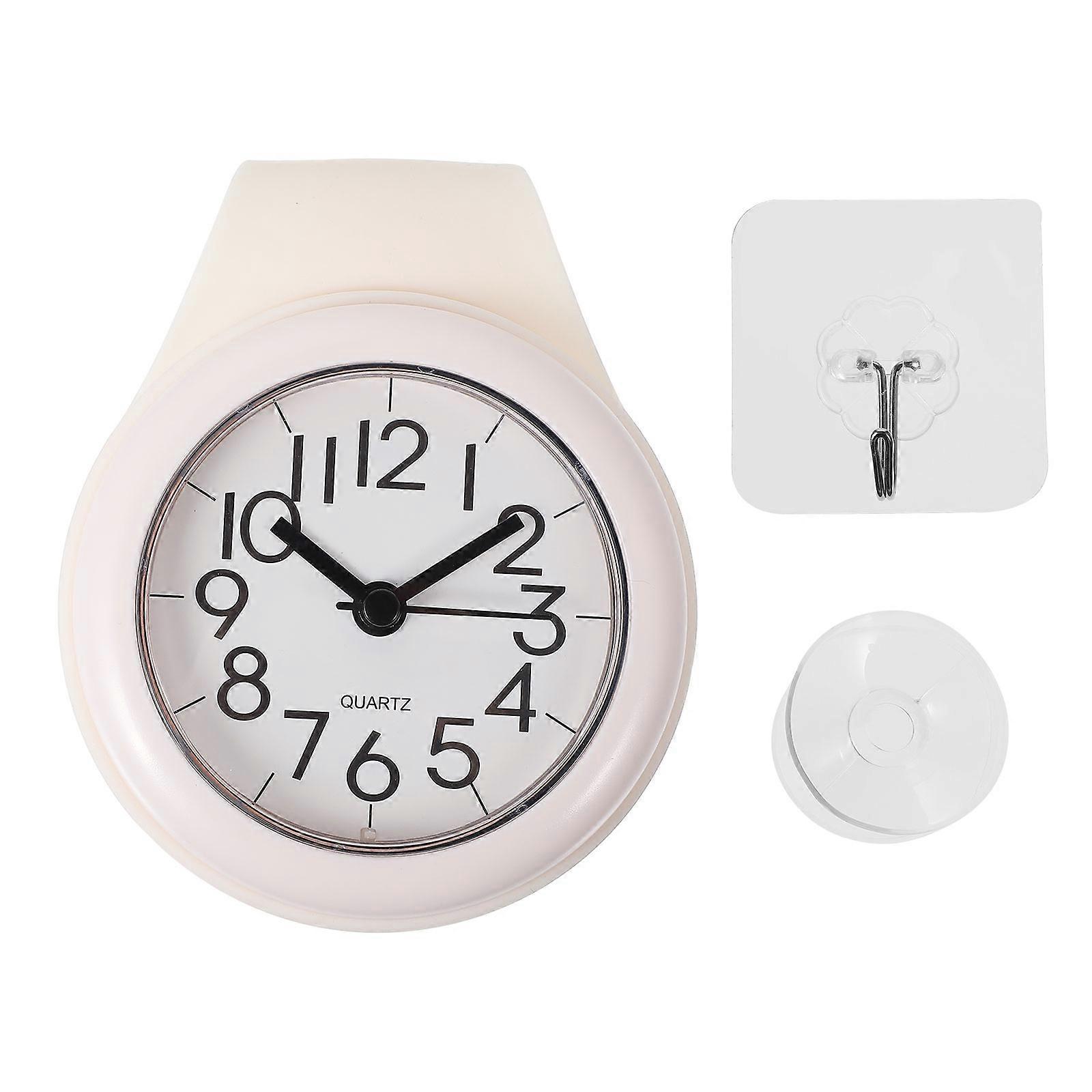 Waterproof Wall Clock Adsorption Fixing Method Kitchen Use 20.5x10.5cm Plastic 1Set