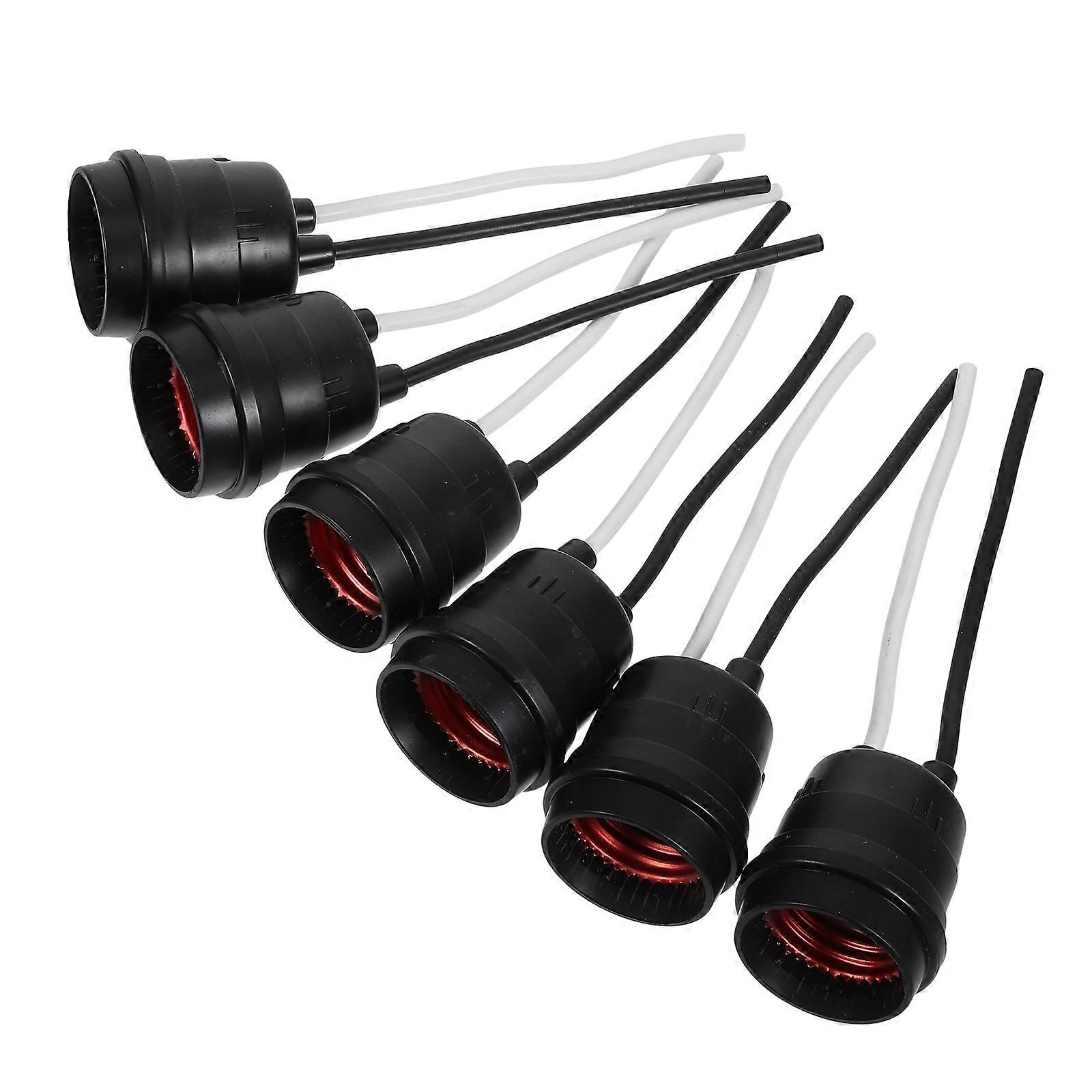 Pigtail Light Socket E27 Lamp Base Durable Material Pvc Diy Projects Versatile Application 6Pcs