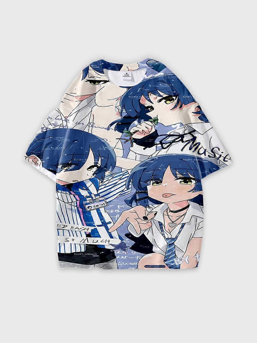 T-shirt round neck Role Pattern loose short sleeve D470