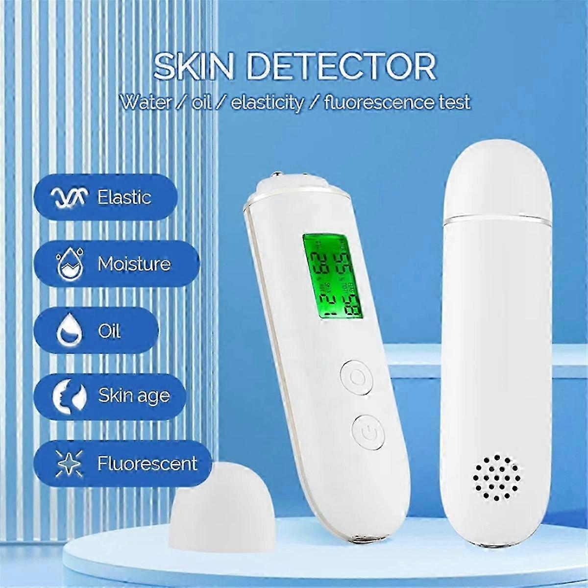 Skin Moisture Tester Smart Water and Oil Tester LCD Display Skin Moisture Meter Fluorescent Agent De