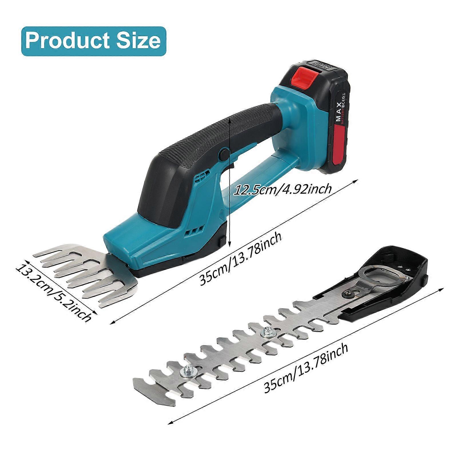 Lithium Cordless Hedge Trimmer Handheld Dual-Purpose Hedge Trimmer 21V Battery Bush Trimmer Electric Hedge Trimmer for Pruning with 2.0Ah Battery and