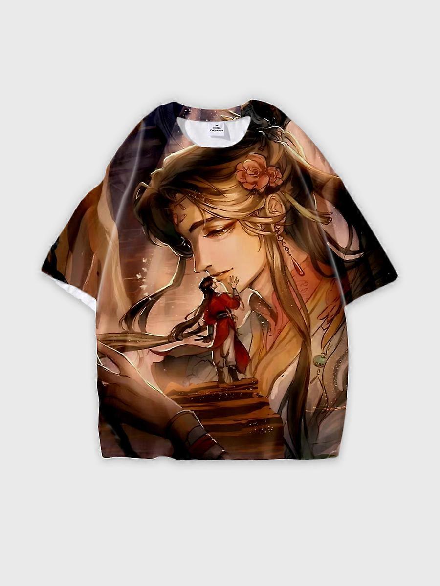 T-shirt round neck Role Pattern loose short sleeve E3417