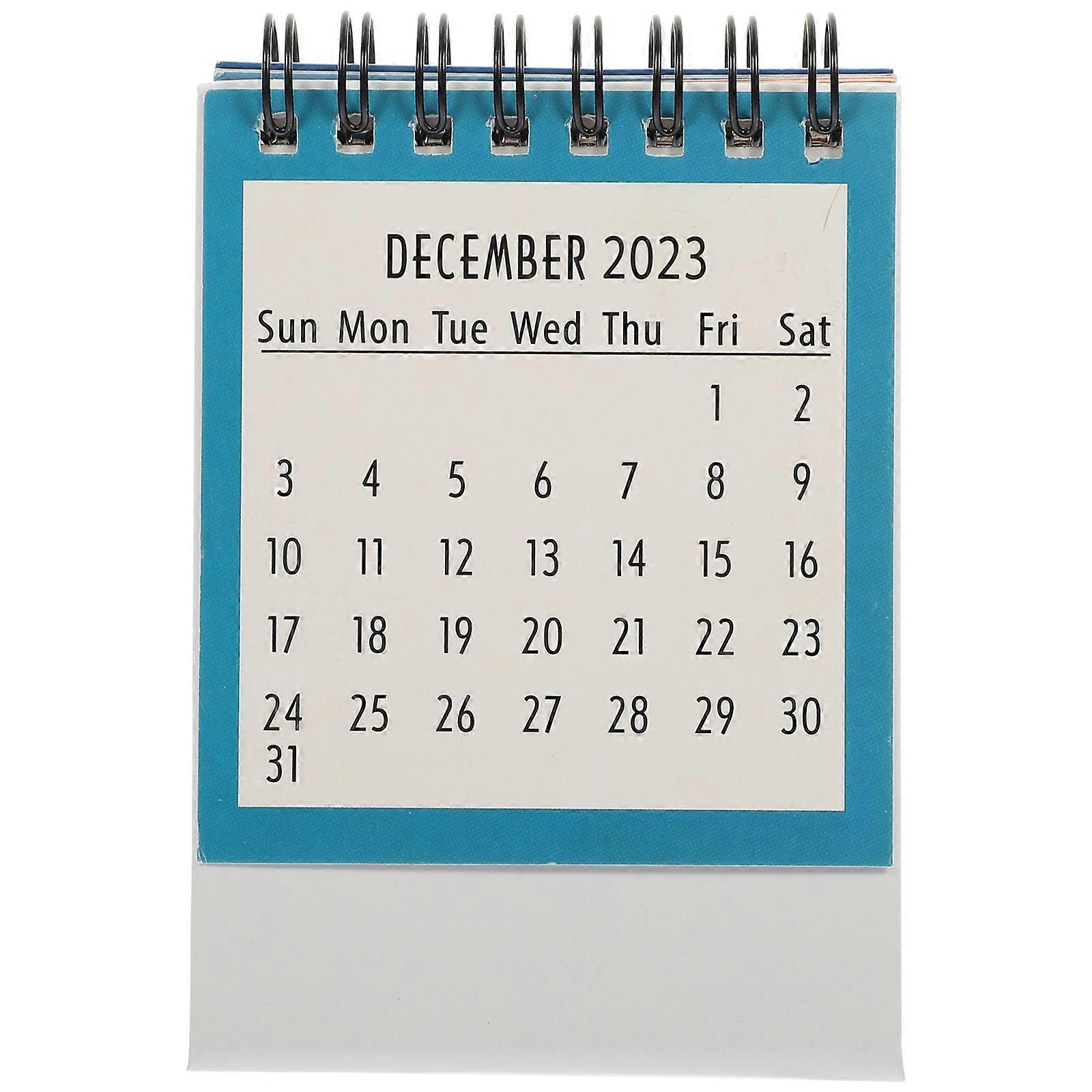 Small White Paper Desk Calendar for Decor with Stylish Design and Quality 2023