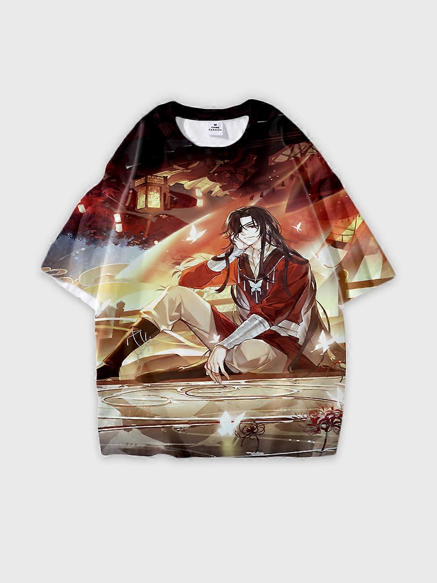 T-shirt round neck Role Pattern loose short sleeve E3589