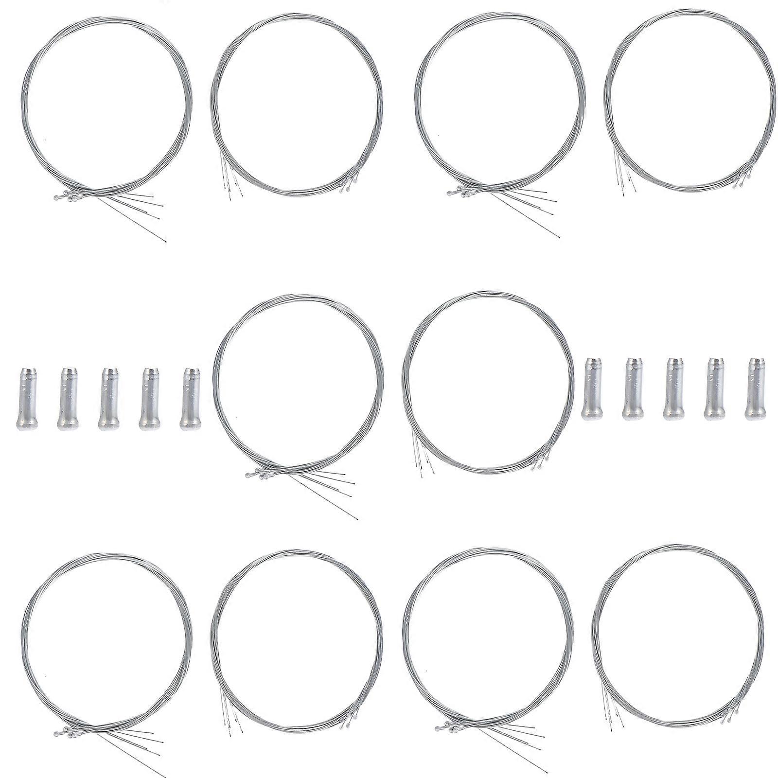 Brake Cable Replacement Set 5 Set Designed For Cyclists With Silver Color For Maintenance Needs