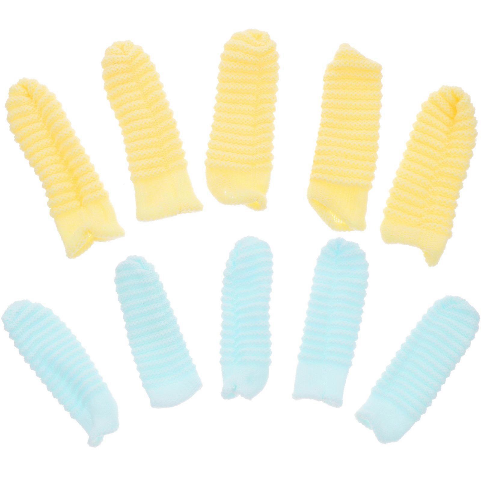 10pcs Dog Finger Toothbrush Soft Sleeve Brush for Small & Large Breeds, Lightweight Plaque Remover for Dogs & Cats