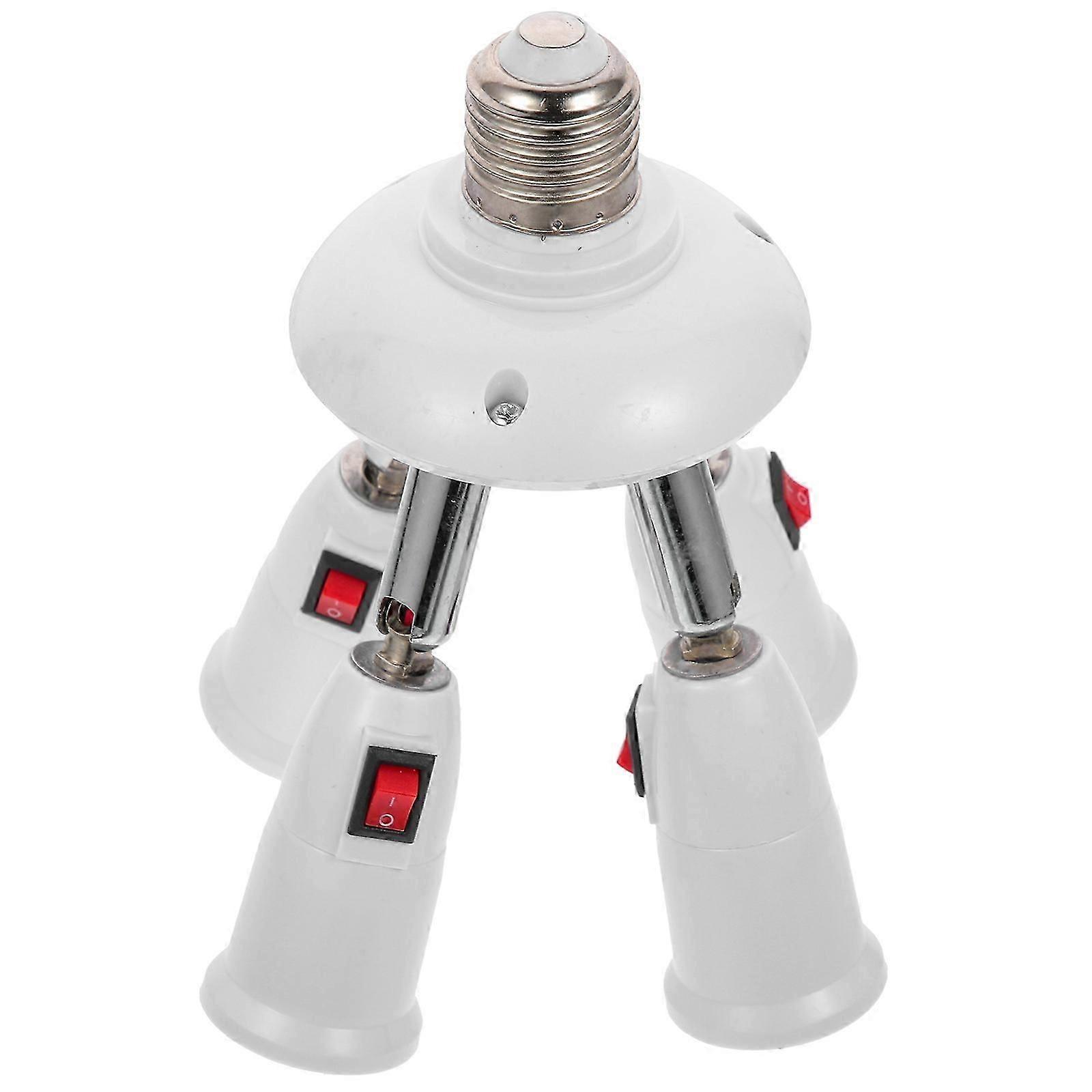 Light Socket Adapter Household Converter Socket E27 Light Bulb Holder Base Splitter For Kitchen White 1Set