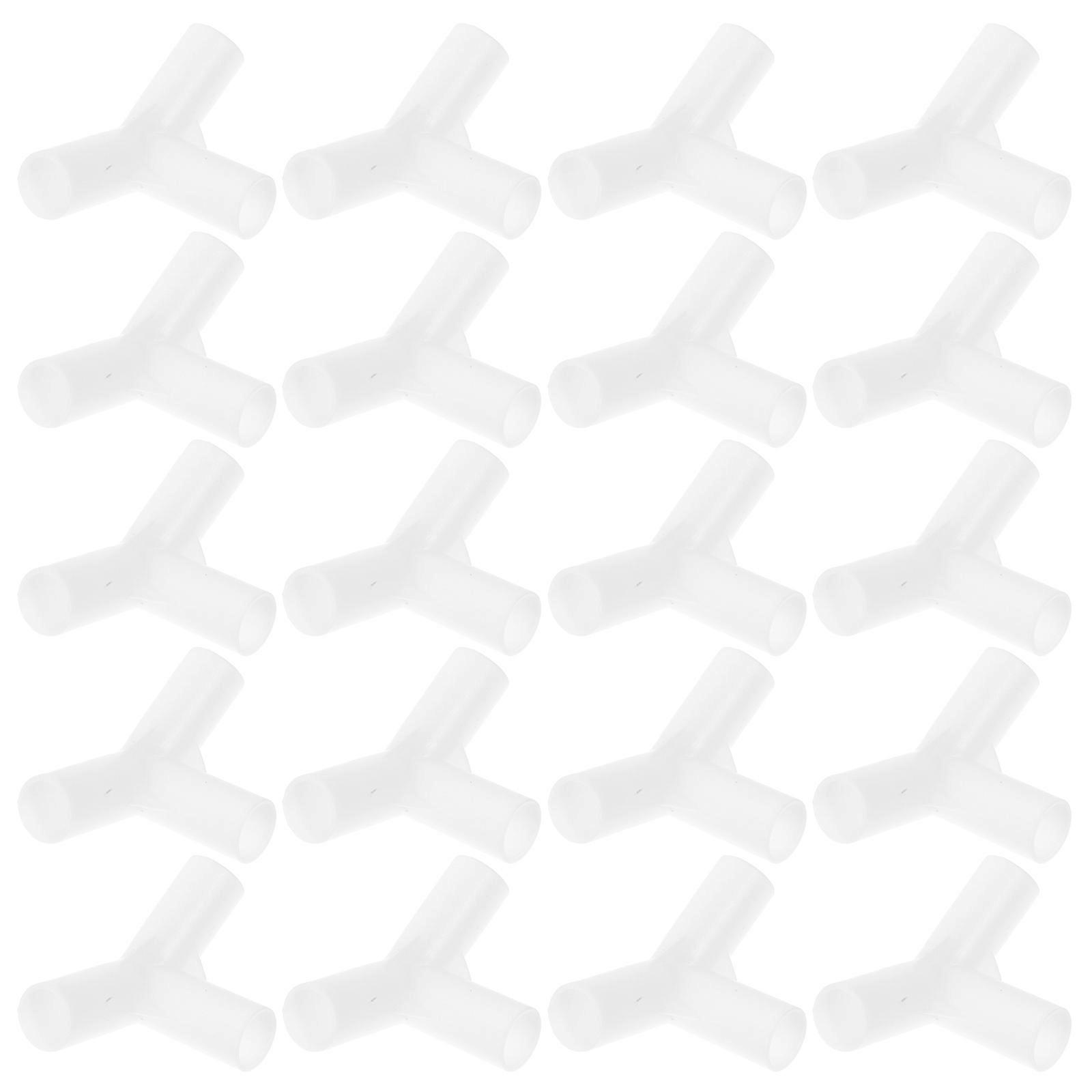 Tent Fitting Joint 3 Way Plastic Tee Canopy Tent Parts For Outdoor Use 4.00X3.50X3.50cm Sturdy Support Easy Installation 20Pcs