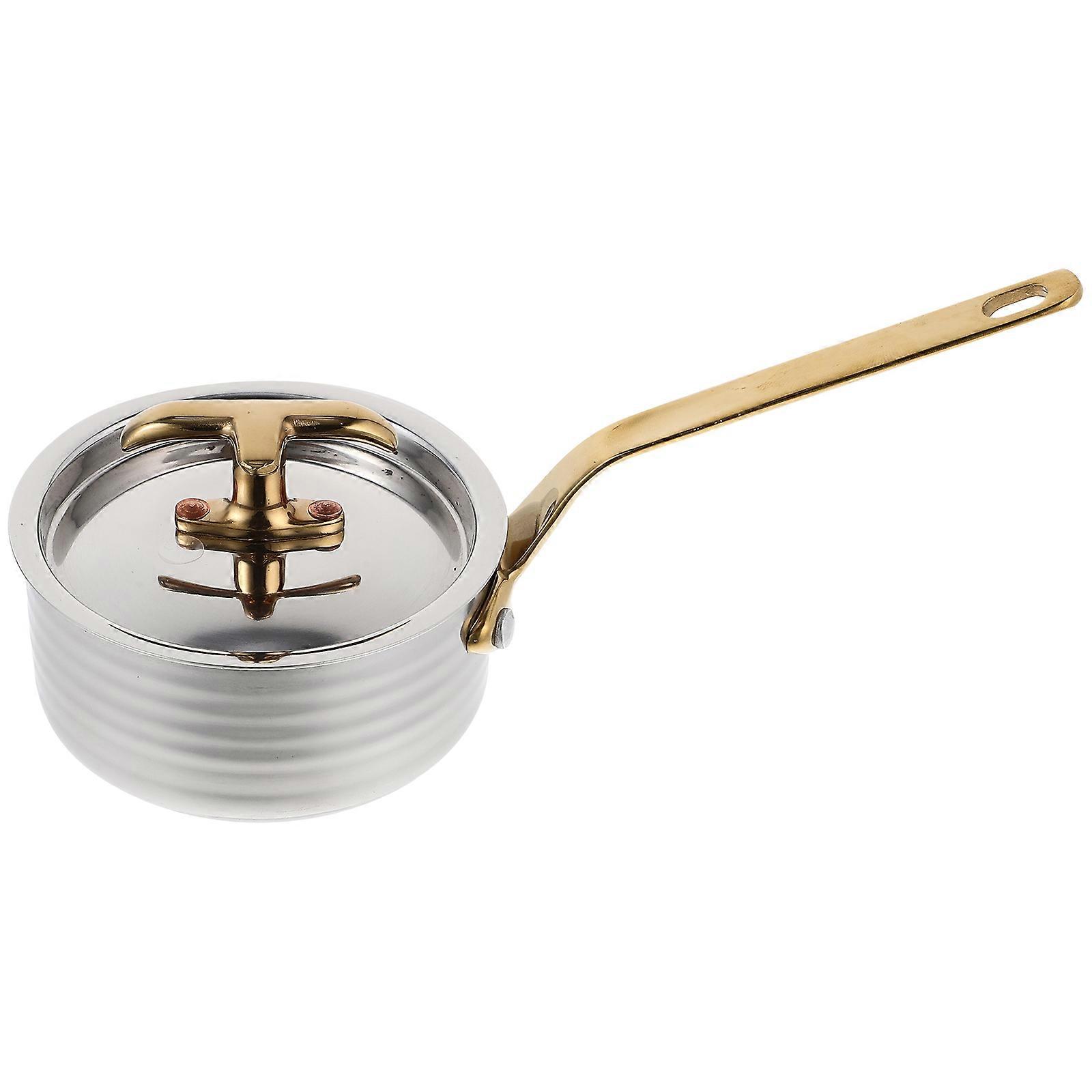Stainless Steel Sauce Pan with Handle and Lid for Home Use Perfect for Milk Water Oil 6.3 Inches