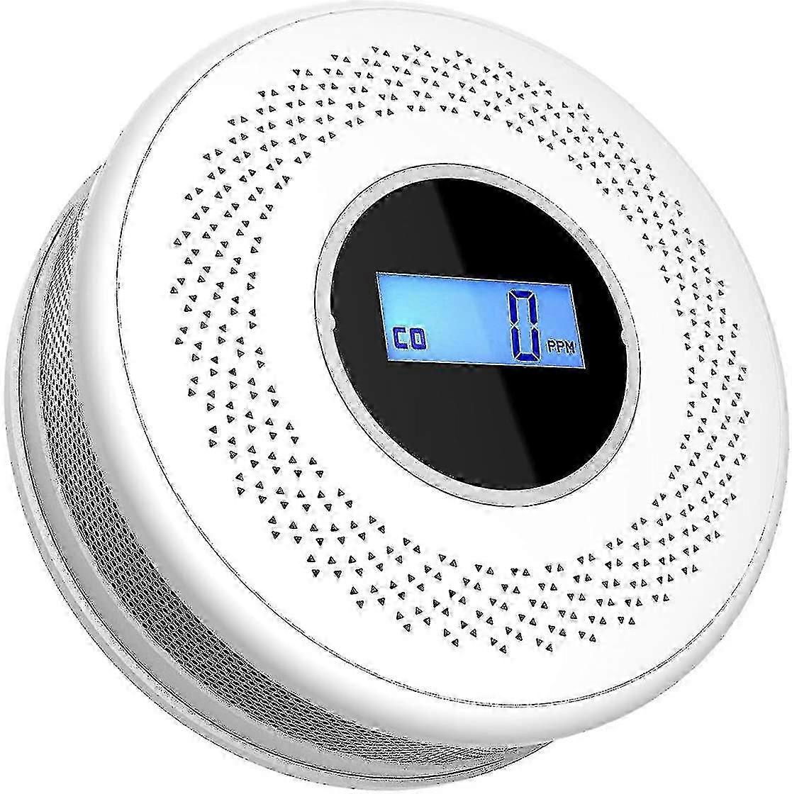 Smoke and carbon monoxide alarm with easy-read display for garage, battery included