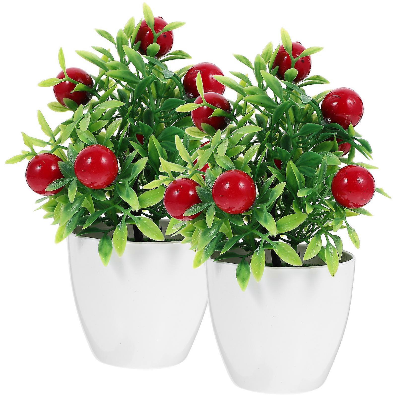 Simulated Tree Bonsai Plastic Material Bookshelf 2Pcs