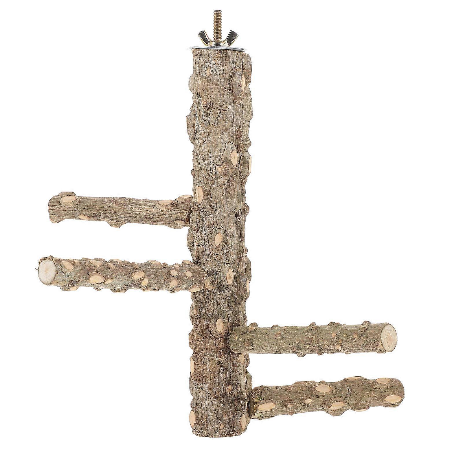 Wooden Bird Perch Stand for Cage Hanging Climbing Rack 1 Set Pepper Wood Parrot Rest Stand