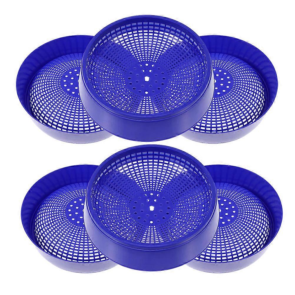 6Pcs Blue Plastic Bird Nesting Bowls for Pet Use with Small Mesh Bottom and Comfortable Surface 6