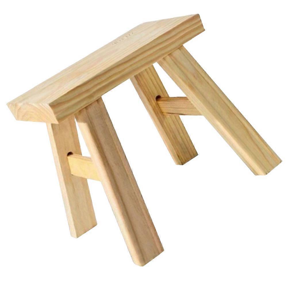 Wooden Step Stool for Kids and Adults at Home Khaki Color Lightweight and 12.5 Inches High