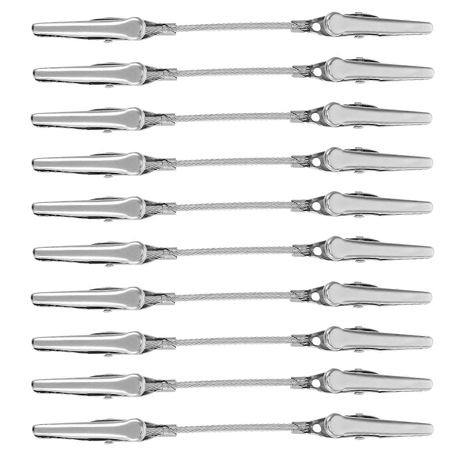 Double Head Metal Clips Note Holders for Note Clipping 10Pcs Silver