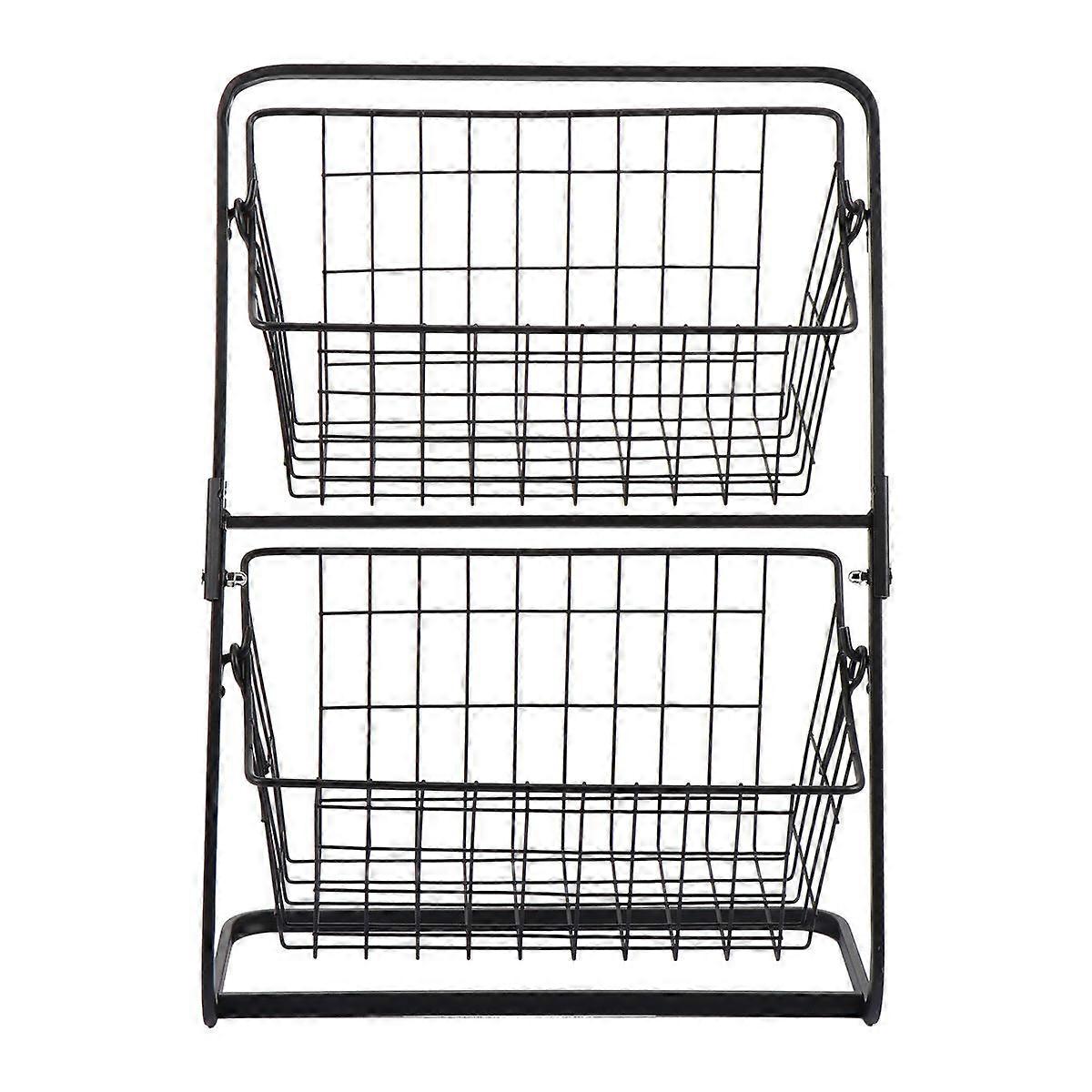 1 Pc Two Layer Organizer for Kitchen Storage Rack Snack and Cosmetic Storage Basket