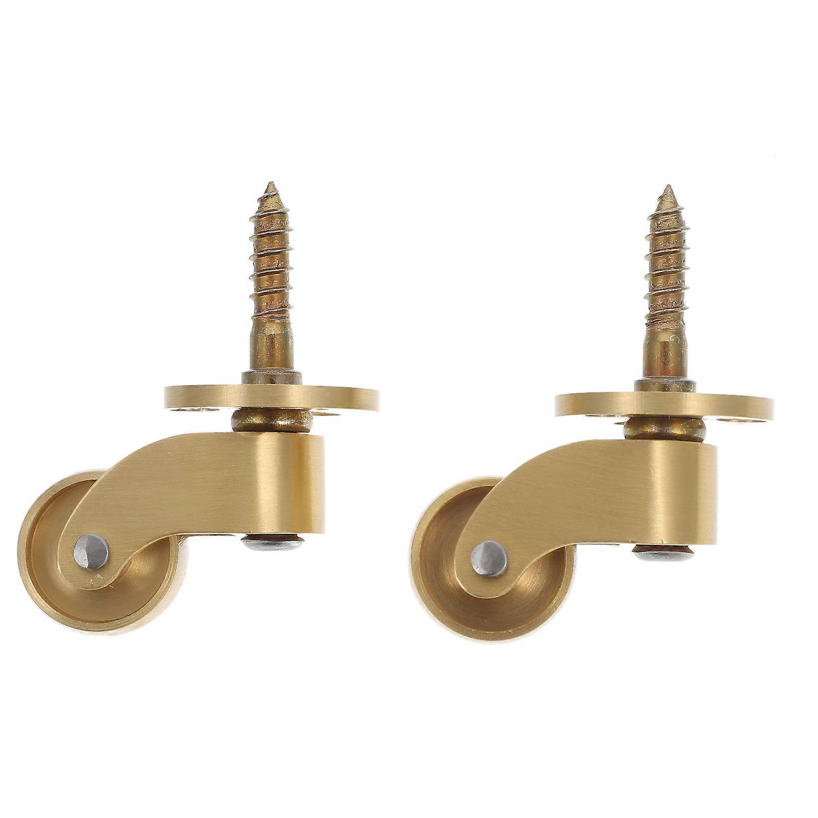 2Pcs Brass Universal Casters Furniture Casters 360 Degree Rotation Casters