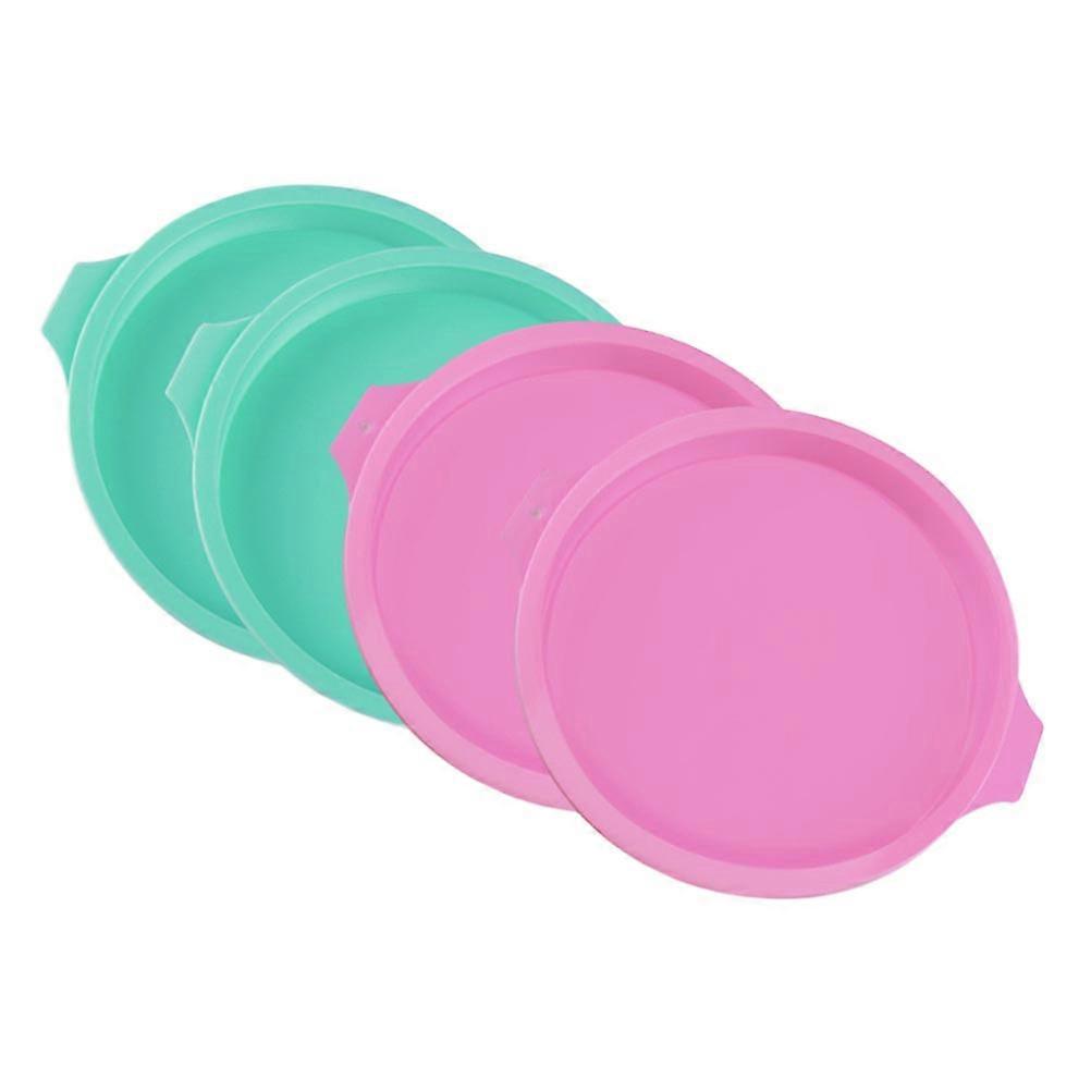 Rainbow Layered Cake Mold in Silicone for Baking Use with Creative Design 4pcs Assorted Color 6 Inch