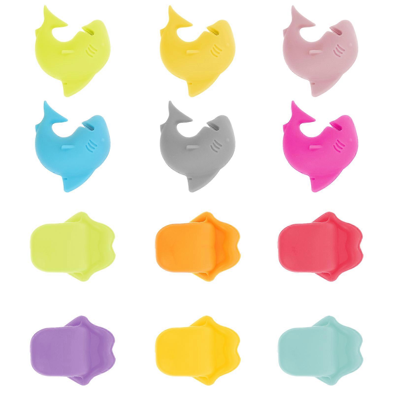 Cup Markers For Bars Funny Design Silicone Assorted Color Identification 12Pcs
